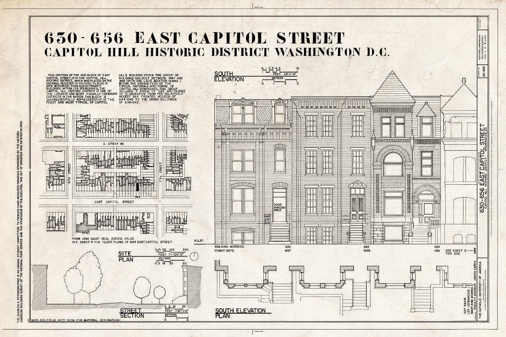 Blueprint HABS DC,WASH,583- (Sheet 1 of 4) - 630-656 East Capitol Street, Washington, District of Columbia, DC