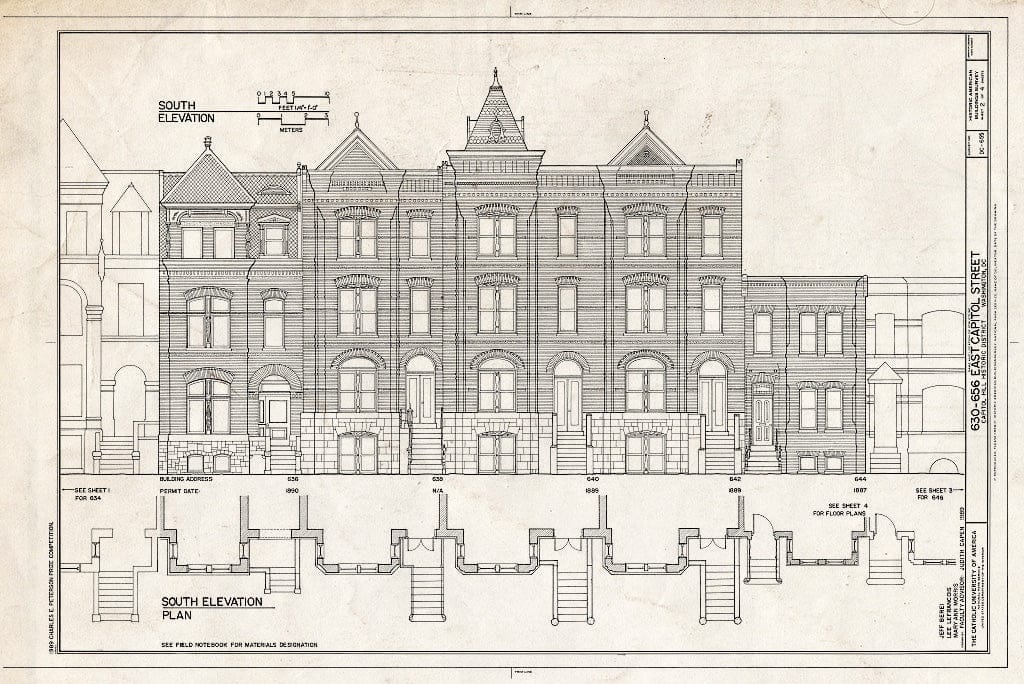 Blueprint HABS DC,WASH,583- (Sheet 2 of 4) - 630-656 East Capitol Street, Washington, District of Columbia, DC
