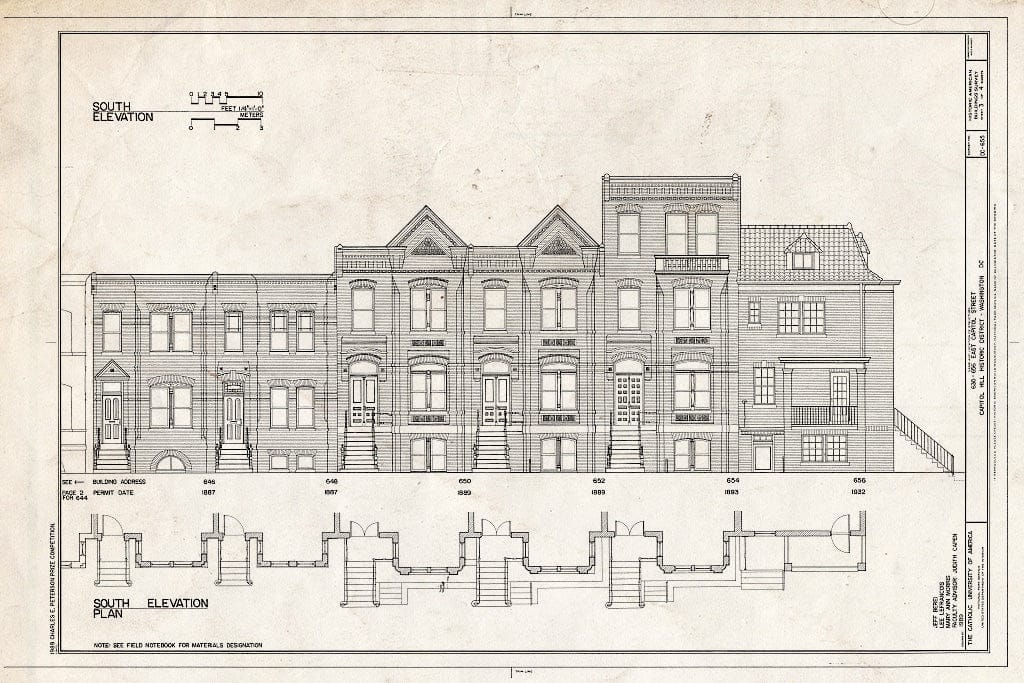 Blueprint HABS DC,WASH,583- (Sheet 3 of 4) - 630-656 East Capitol Street, Washington, District of Columbia, DC