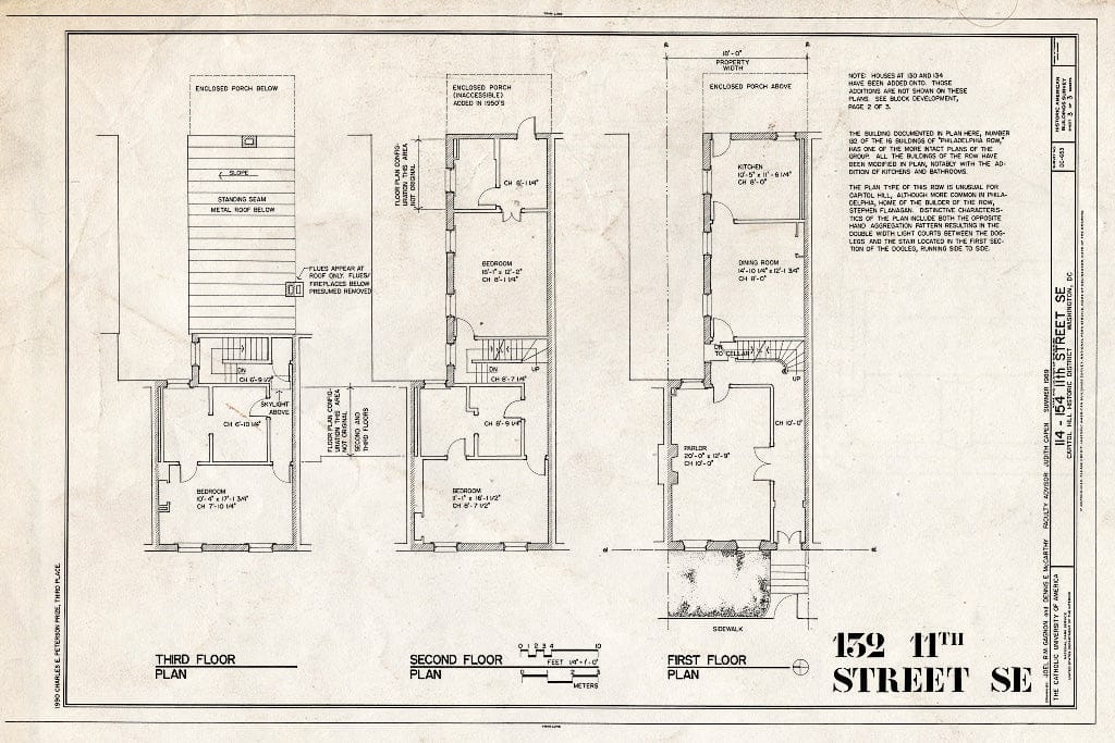 Blueprint HABS DC,WASH,576- (Sheet 3 of 3) - 114-154 Eleventh Street, Southeast (Houses), Washington, District of Columbia, DC