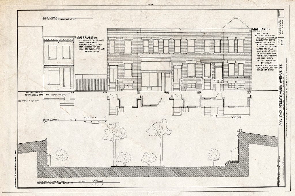 Blueprint HABS DC,WASH,577- (Sheet 3 of 3) - 1206-1242 Pennsylvania Avenue, Southeast (Houses), Washington, District of Columbia, DC