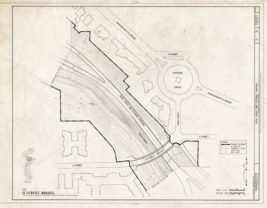 Blueprint 28. Plan IX: Q Street Bridge - Rock Creek & Potomac Parkway, Washington, District of Columbia, DC