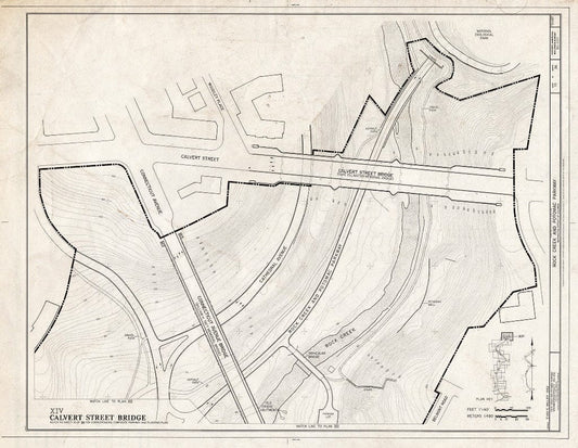 Blueprint 33. Plan XIV: Calvert Street Bridge - Rock Creek & Potomac Parkway, Washington, District of Columbia, DC