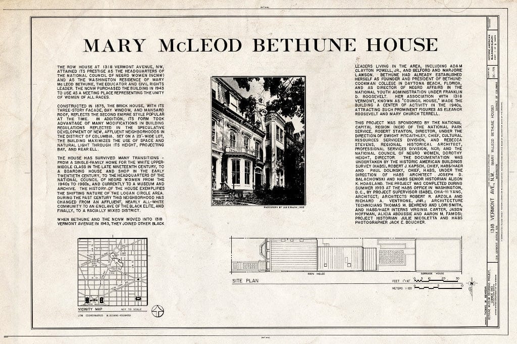 Blueprint HABS DC,WASH,589- (Sheet 1 of 9) - 1318 Vermont Avenue, Northwest (House), Washington, District of Columbia, DC