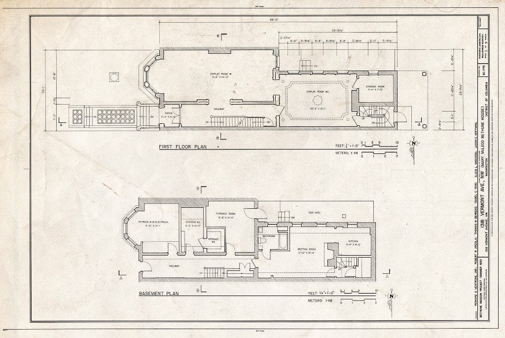 Blueprint HABS DC,WASH,589- (Sheet 2 of 9) - 1318 Vermont Avenue, Northwest (House), Washington, District of Columbia, DC