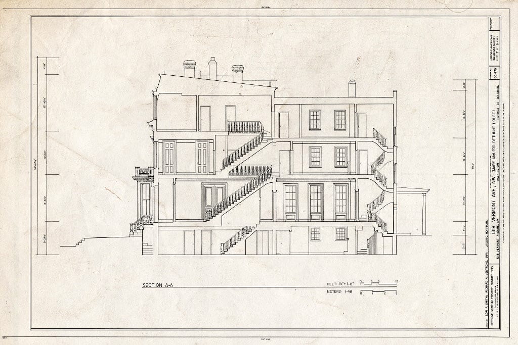 Blueprint HABS DC,WASH,589- (Sheet 7 of 9) - 1318 Vermont Avenue, Northwest (House), Washington, District of Columbia, DC