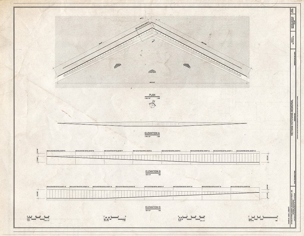 Blueprint HABS DC,WASH,643- (Sheet 3 of 21) - Vietnam Veterans Memorial, West Potomac Park, Washington, District of Columbia, DC