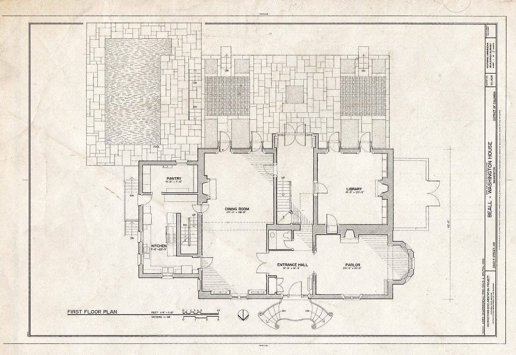 Blueprint HABS DC,GEO,227- (Sheet 1 of 2) - Beall-Washington House, 2920 R Street, Northwest, Washington, District of Columbia, DC