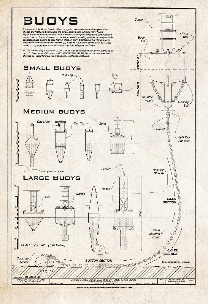 Blueprint Buoys - U.S. Coast Guard Buoy Tenders, 133' Class, U.S. Coast Guard Headquarters, 2100 Second Street Southwest, Washington, District of Columbia, DC