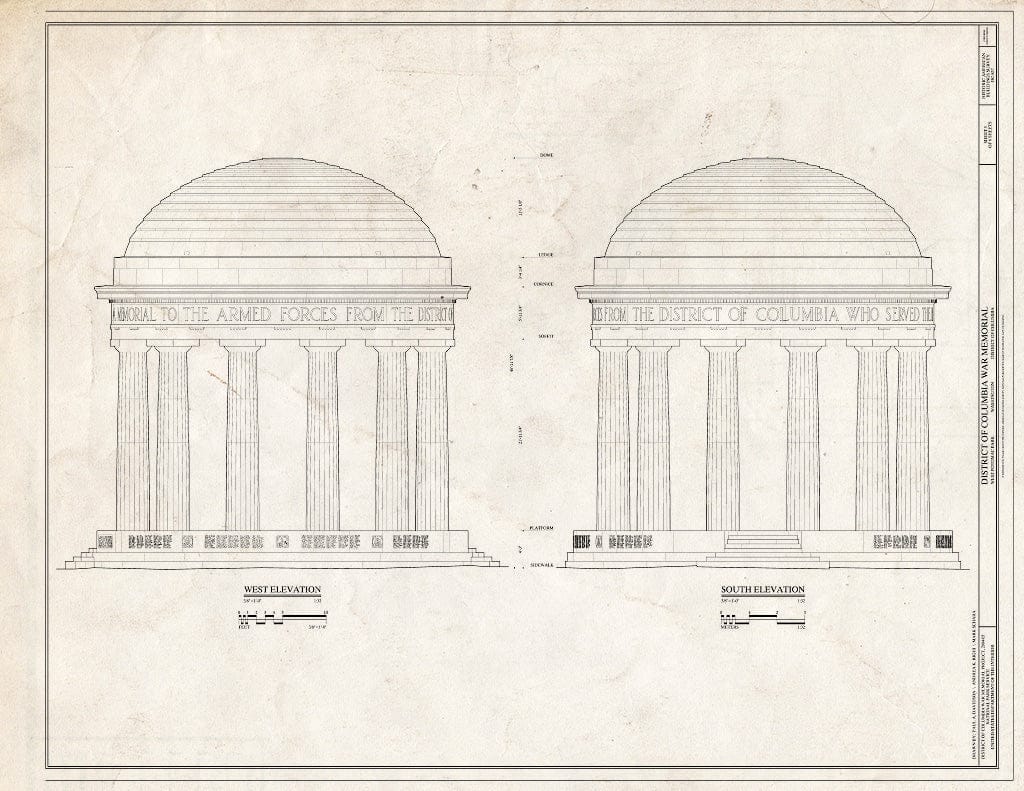Blueprint HABS DC-857 (Sheet 5 of 6) - District of Columbia War Memorial, West Potomac Park, Washington, District of Columbia, DC
