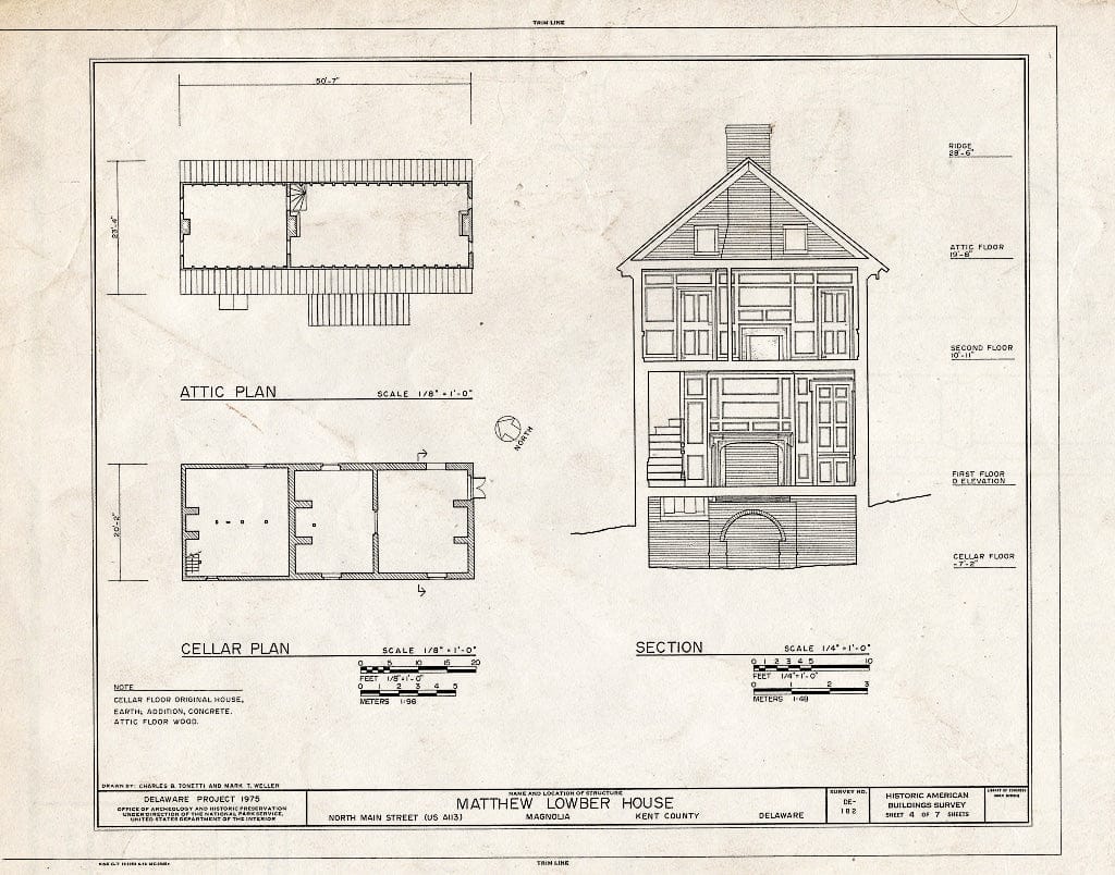 Blueprint HABS DEL,1-MAG,2- (Sheet 4 of 7) - Matthew Lowber House, North Main Street, Magnolia, Kent County, DE