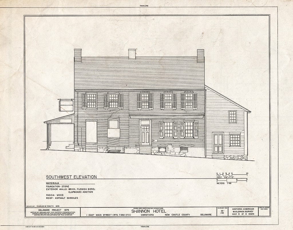 Blueprint HABS DEL,2-Chris,1- (Sheet 3 of 4) - Shannon Hotel, 1 East Main Street, Christiana, New Castle County, DE
