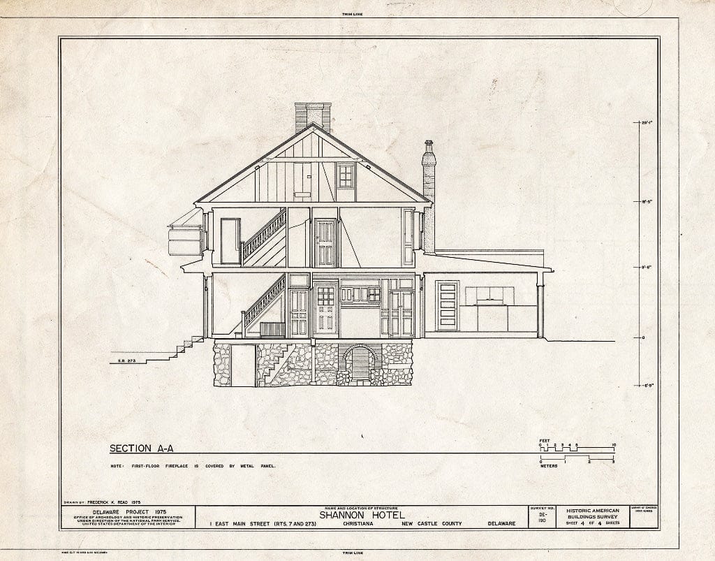 Blueprint HABS DEL,2-Chris,1- (Sheet 4 of 4) - Shannon Hotel, 1 East Main Street, Christiana, New Castle County, DE