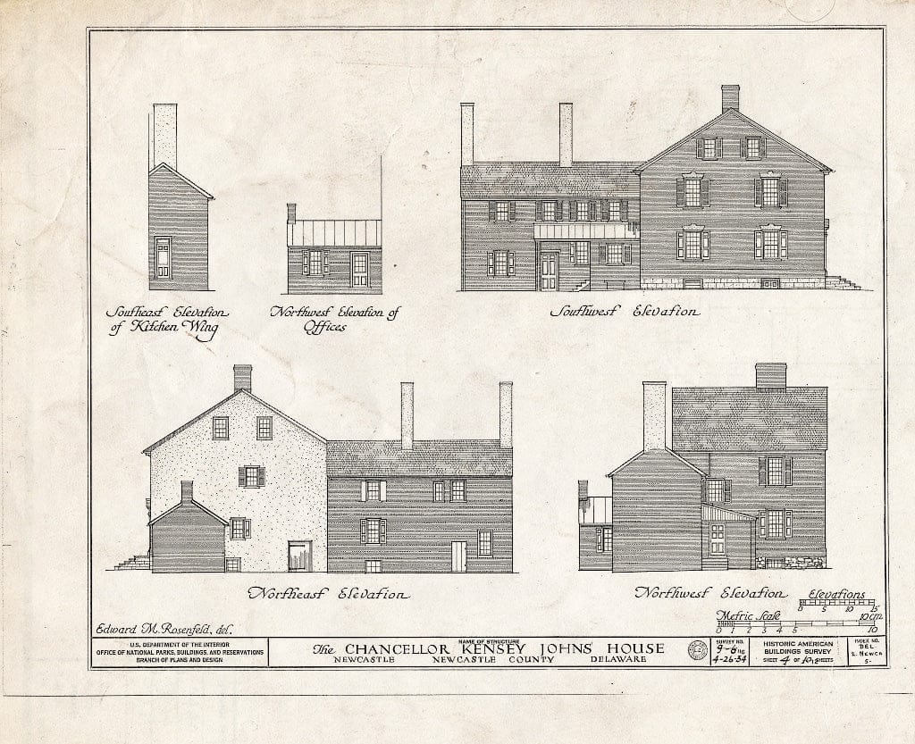 Blueprint HABS DEL,2-NEWCA,5- (Sheet 4 of 12) - Kensey Johns Sr. House, 2 East Third Street, New Castle, New Castle County, DE