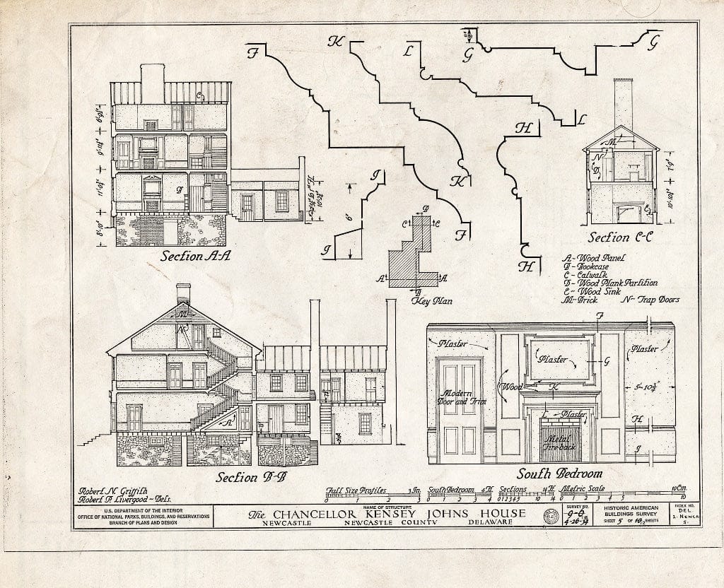 Blueprint HABS DEL,2-NEWCA,5- (Sheet 5 of 12) - Kensey Johns Sr. House, 2 East Third Street, New Castle, New Castle County, DE