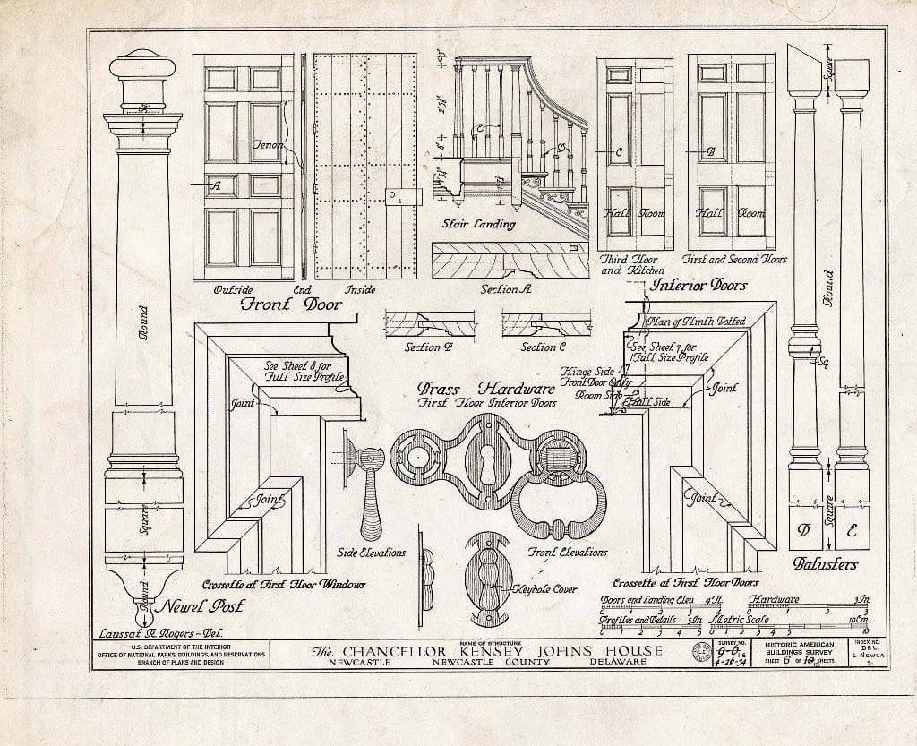Blueprint HABS DEL,2-NEWCA,5- (Sheet 6 of 12) - Kensey Johns Sr. House, 2 East Third Street, New Castle, New Castle County, DE