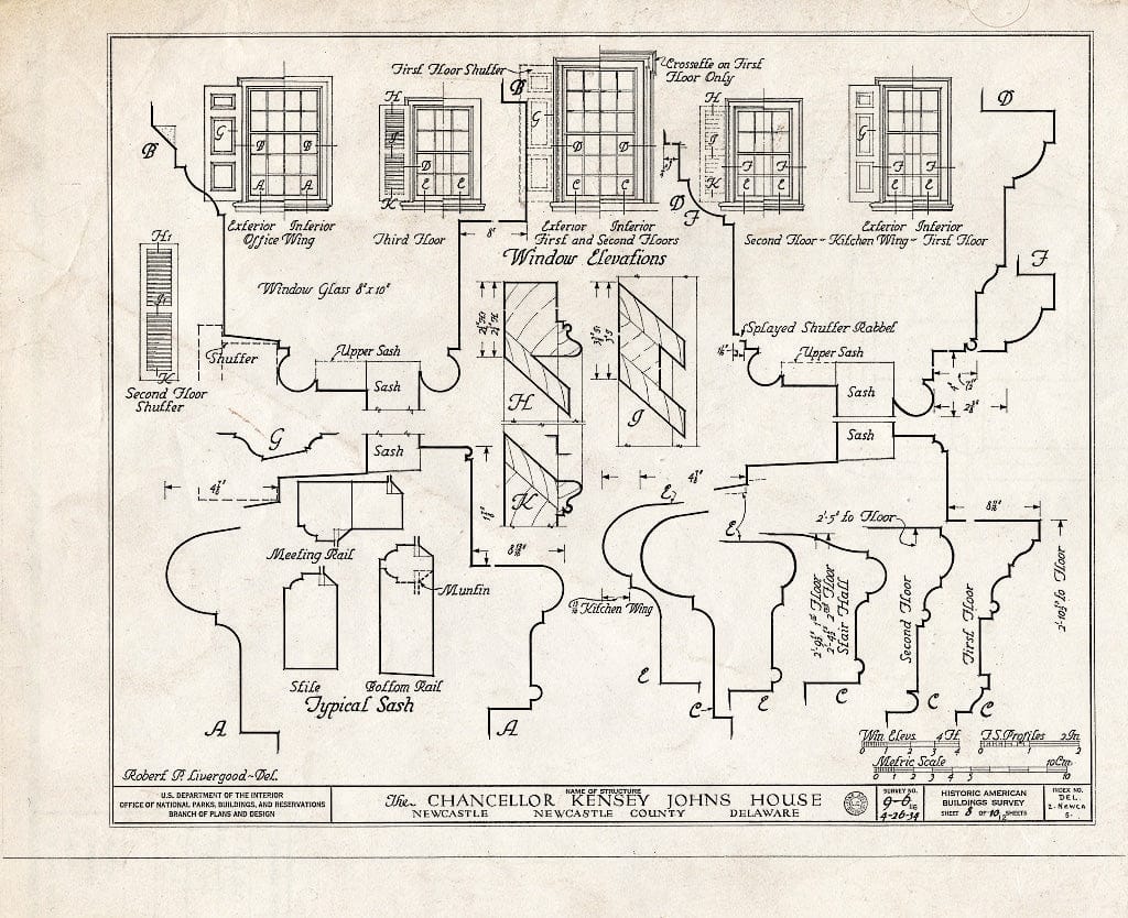 Blueprint HABS DEL,2-NEWCA,5- (Sheet 8 of 12) - Kensey Johns Sr. House, 2 East Third Street, New Castle, New Castle County, DE
