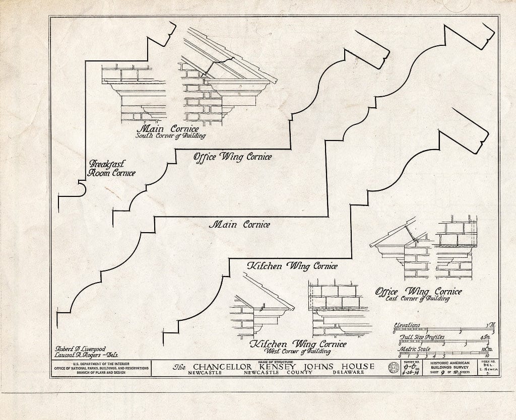 Blueprint HABS DEL,2-NEWCA,5- (Sheet 9 of 12) - Kensey Johns Sr. House, 2 East Third Street, New Castle, New Castle County, DE