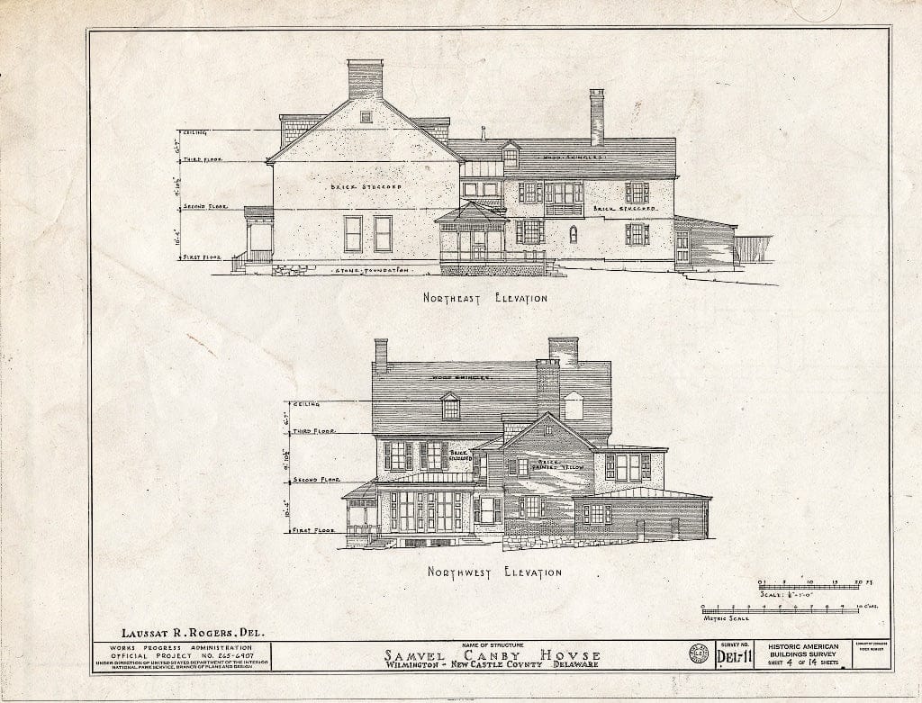 Blueprint HABS DEL,2-WILM,6- (Sheet 4 of 14) - Samuel Canby House, 1401 North Market Street, Wilmington, New Castle County, DE