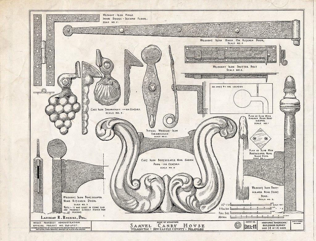 Blueprint HABS DEL,2-WILM,6- (Sheet 14 of 14) - Samuel Canby House, 1401 North Market Street, Wilmington, New Castle County, DE