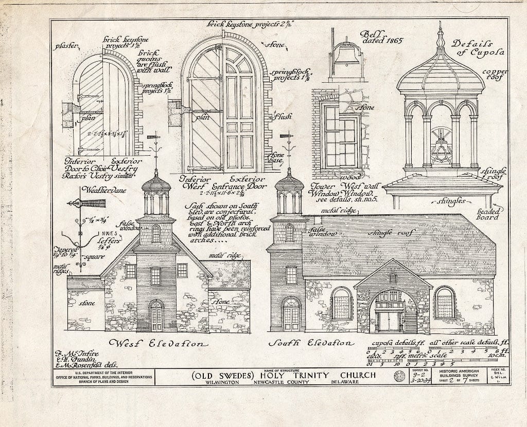 Blueprint HABS DEL,2-WILM,1- (Sheet 2 of 7) - Holy Trinity Church, Seventh & Church Street, Wilmington, New Castle County, DE