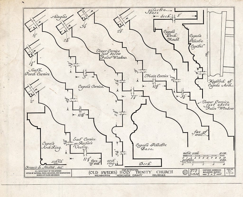 Blueprint HABS DEL,2-WILM,1- (Sheet 7 of 7) - Holy Trinity Church, Seventh & Church Street, Wilmington, New Castle County, DE