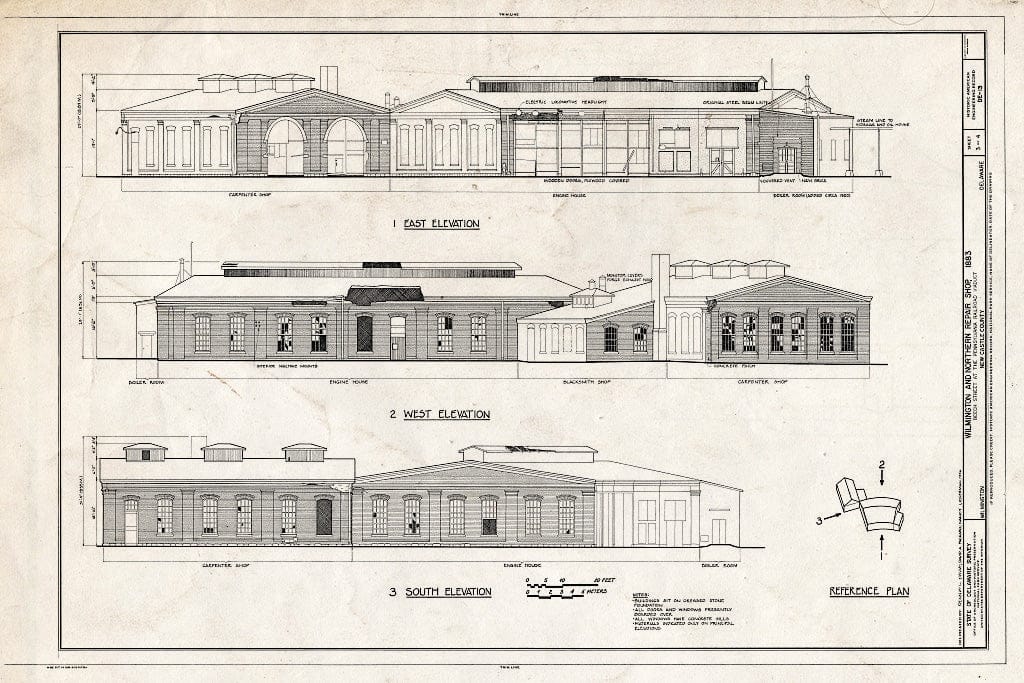 Blueprint HAER DEL,2-WILM,34- (Sheet 3 of 4) - Wilmington & Northern Railroad, Repair Shop, Beech Street, Wilmington, New Castle County, DE
