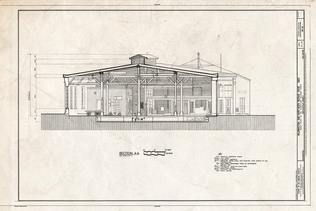 Blueprint HAER DEL,2-WILM,34- (Sheet 4 of 4) - Wilmington & Northern Railroad, Repair Shop, Beech Street, Wilmington, New Castle County, DE