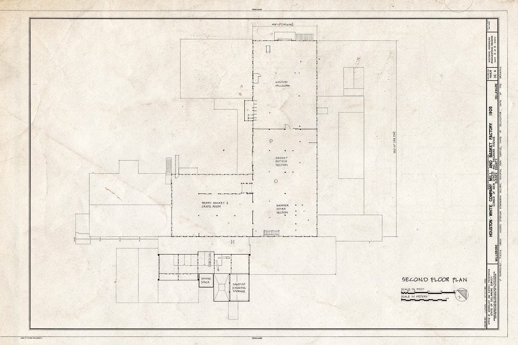 Blueprint HAER DEL,3-MiLB,1- (Sheet 3 of 5) - Houston-White Company Mill & Basket Factory, Main Street & Railroad Avenue, Millsboro, Sussex County, DE