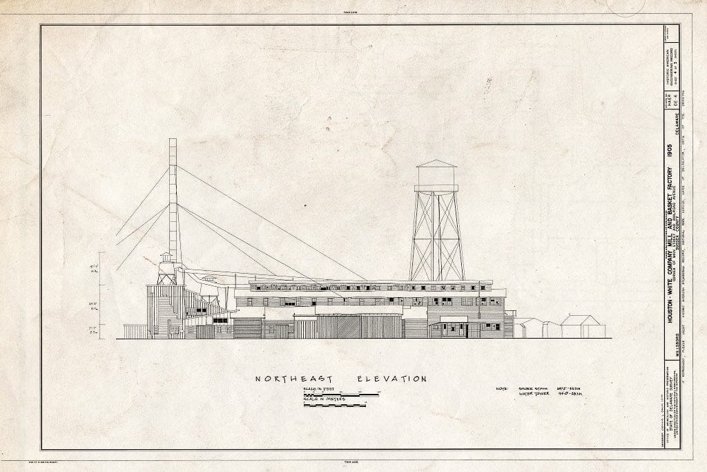 Blueprint HAER DEL,3-MiLB,1- (Sheet 4 of 5) - Houston-White Company Mill & Basket Factory, Main Street & Railroad Avenue, Millsboro, Sussex County, DE
