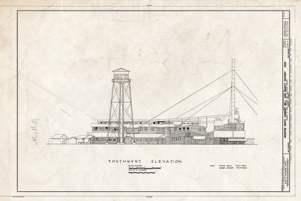 Blueprint HAER DEL,3-MiLB,1- (Sheet 5 of 5) - Houston-White Company Mill & Basket Factory, Main Street & Railroad Avenue, Millsboro, Sussex County, DE