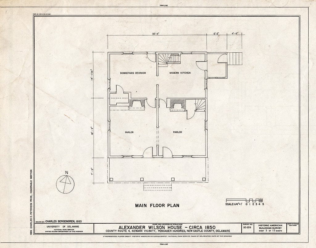 Blueprint HABS DEL,2-Newark.V,6- (Sheet 3 of 13) - Alexander Wilson Agricultural Works Complex, County Route 4, Pencader Hundred, Newark, New Castle County, DE