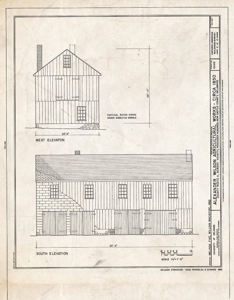 Blueprint HABS DEL,2-Newark.V,6- (Sheet 9 of 13) - Alexander Wilson Agricultural Works Complex, County Route 4, Pencader Hundred, Newark, New Castle County, DE