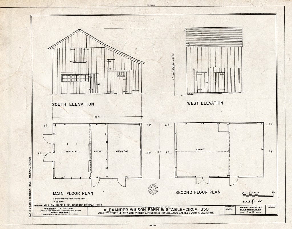 Blueprint HABS DEL,2-Newark.V,6- (Sheet 12 of 13) - Alexander Wilson Agricultural Works Complex, County Route 4, Pencader Hundred, Newark, New Castle County, DE