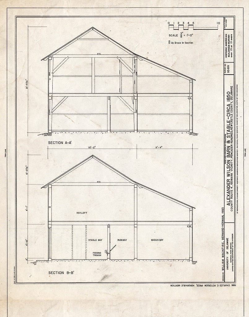 Blueprint HABS DEL,2-Newark.V,6- (Sheet 13 of 13) - Alexander Wilson Agricultural Works Complex, County Route 4, Pencader Hundred, Newark, New Castle County, DE