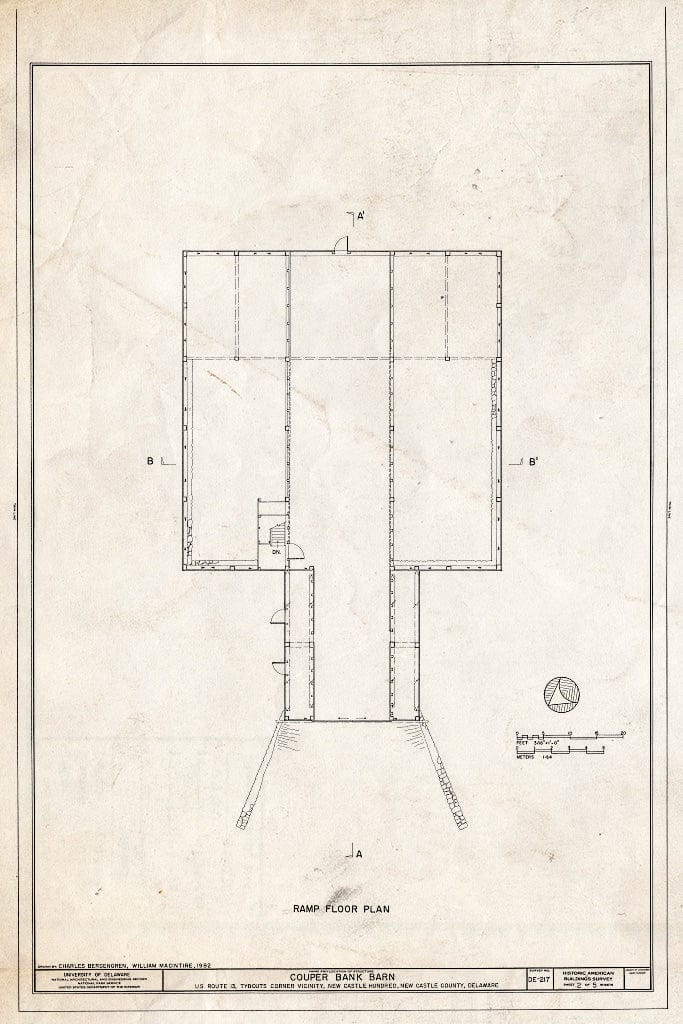 Blueprint HABS DEL,2-TYCO.V,2- (Sheet 2 of 5) - Couper Bank Barn, Road 381, West of U.S. Route 13, Tybouts Corner, New Castle County, DE