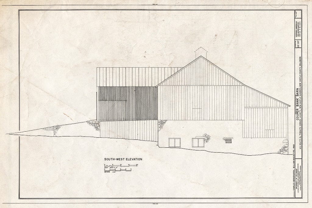 Blueprint HABS DEL,2-TYCO.V,2- (Sheet 3 of 5) - Couper Bank Barn, Road 381, West of U.S. Route 13, Tybouts Corner, New Castle County, DE