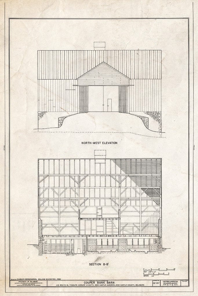 Blueprint HABS DEL,2-TYCO.V,2- (Sheet 5 of 5) - Couper Bank Barn, Road 381, West of U.S. Route 13, Tybouts Corner, New Castle County, DE