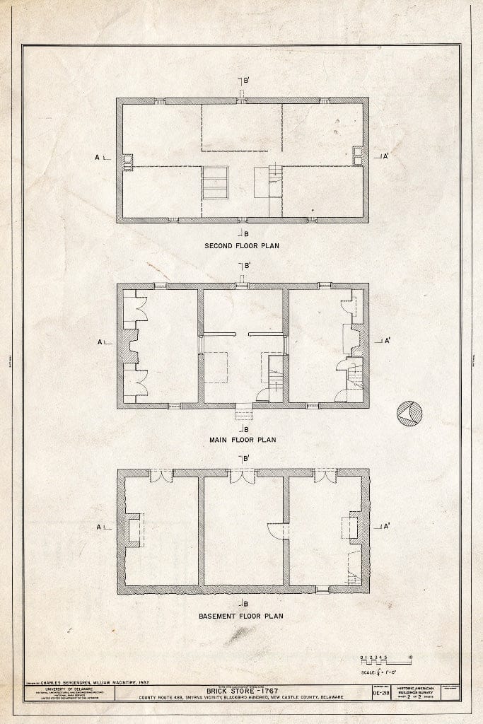 Blueprint HABS DEL,2-SMYR.V,2- (Sheet 2 of 2) - Brick Store, Route 488, East of Road 489, Smyrna, Kent County, DE