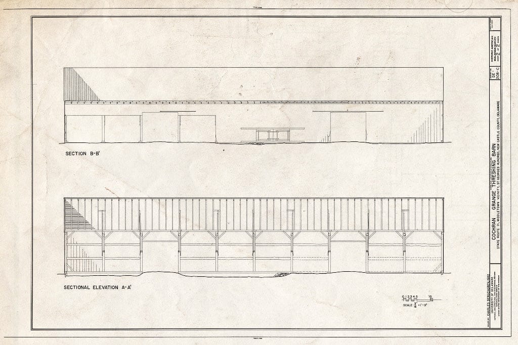 Blueprint HABS DEL,2-MIDTO.V,3-C- (Sheet 2 of 2) - Cochran Grange, Threshing Barn, U.S. Route 301, West of Route 71, Middletown, New Castle County, DE