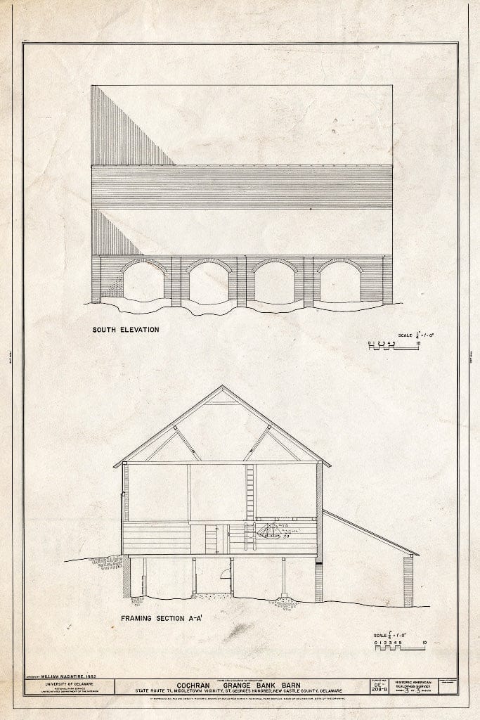 Blueprint HABS DEL,2-MIDTO.V,3-B- (Sheet 3 of 3) - Cochran Grange, Bank Barn, U.S. Route 301, West of Route 71, Middletown, New Castle County, DE