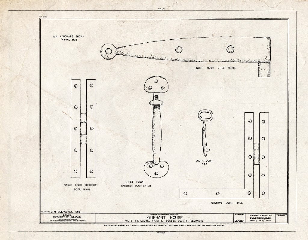 Blueprint HABS DEL,3-LAU.V,4- (Sheet 4 of 4) - Oliphant House, Route 64, Laurel, Sussex County, DE