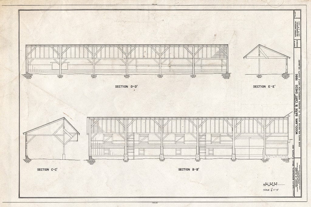 Blueprint HABS DEL,2-OD.V,4-B- (Sheet 6 of 6) - Woodlawn, Barn, Saint Georges Hundred, County Route 429, East of Route 428, Odessa, New Castle County, DE