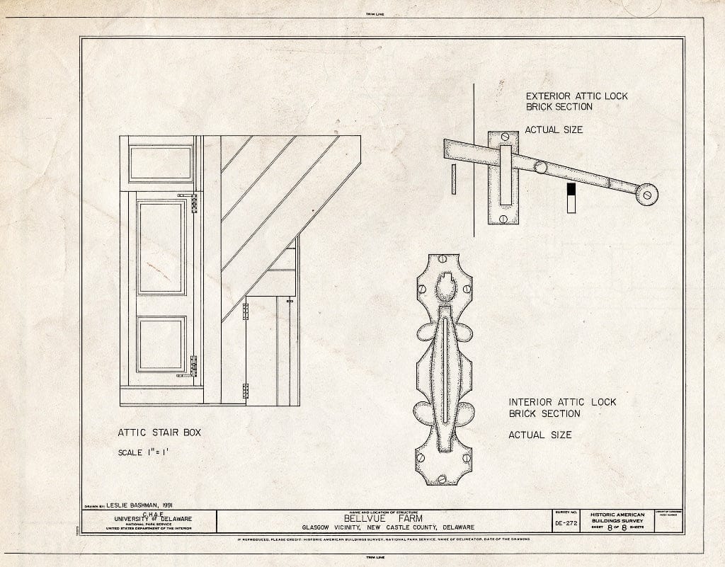 Blueprint HABS DEL,2-GLASG.V,2- (Sheet 8 of 8) - Bellvue Farm, Route 896, Glasgow, New Castle County, DE