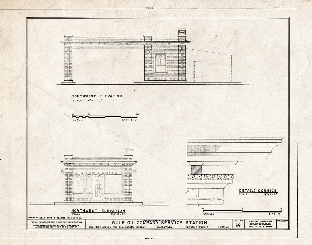 Blueprint HABS FLA,1-GAINV,3- (Sheet 4 of 5) - Bethel Gulf Company Service Station, 203 Southeast First Avenue, Gainesville, Alachua County, FL