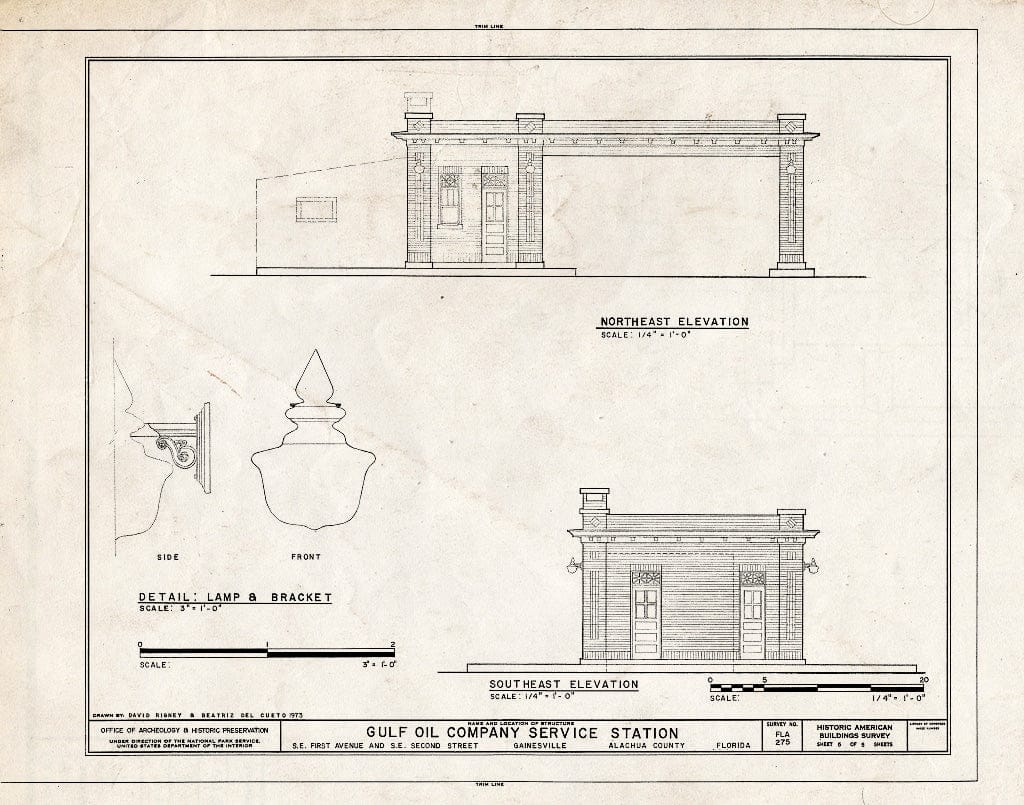 Blueprint HABS FLA,1-GAINV,3- (Sheet 5 of 5) - Bethel Gulf Company Service Station, 203 Southeast First Avenue, Gainesville, Alachua County, FL