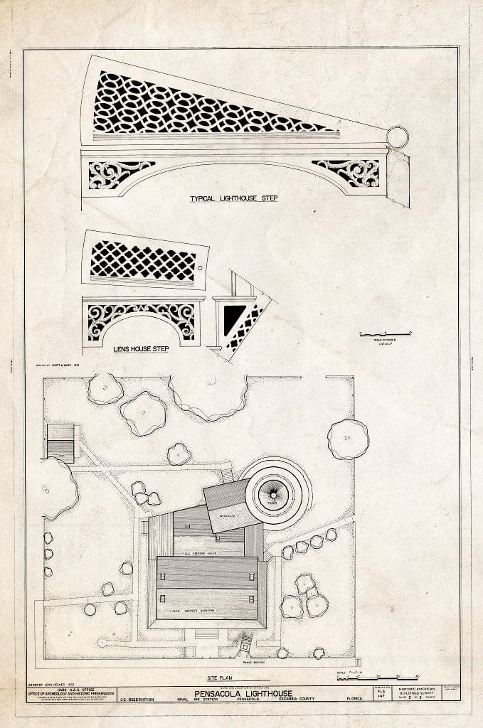 Blueprint HABS FLA,17-Pensa,6- (Sheet 2 of 3) - Pensacola Lighthouse, San Carlos Road, Pensacola, Escambia County, FL