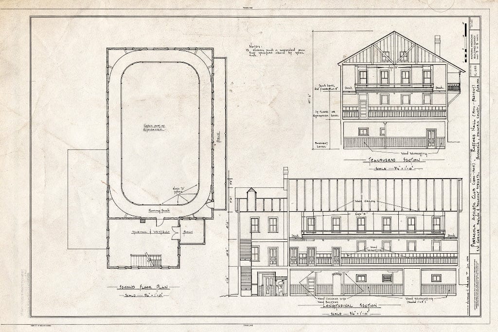 Blueprint HABS FLA,17-Pensa,59- (Sheet 3 of 3) - Pensacola Athletic Club, Baylon & Belmont Streets, Pensacola, Escambia County, FL