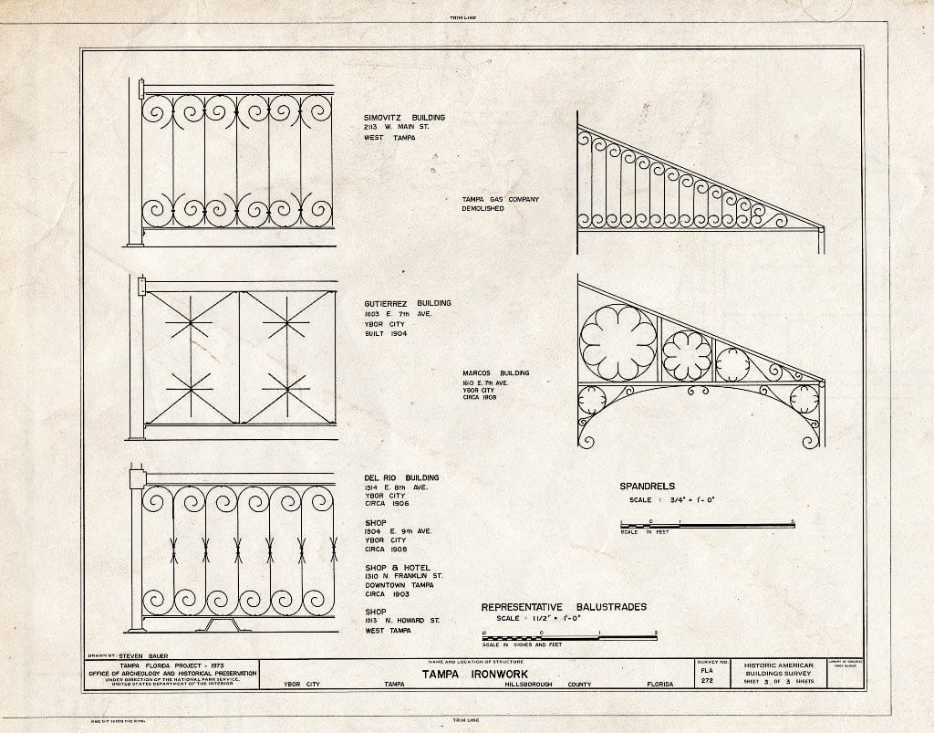Blueprint HABS FLA,29-TAMP,17- (Sheet 3 of 3) - Tampa Ironwork, Tampa, Hillsborough County, FL