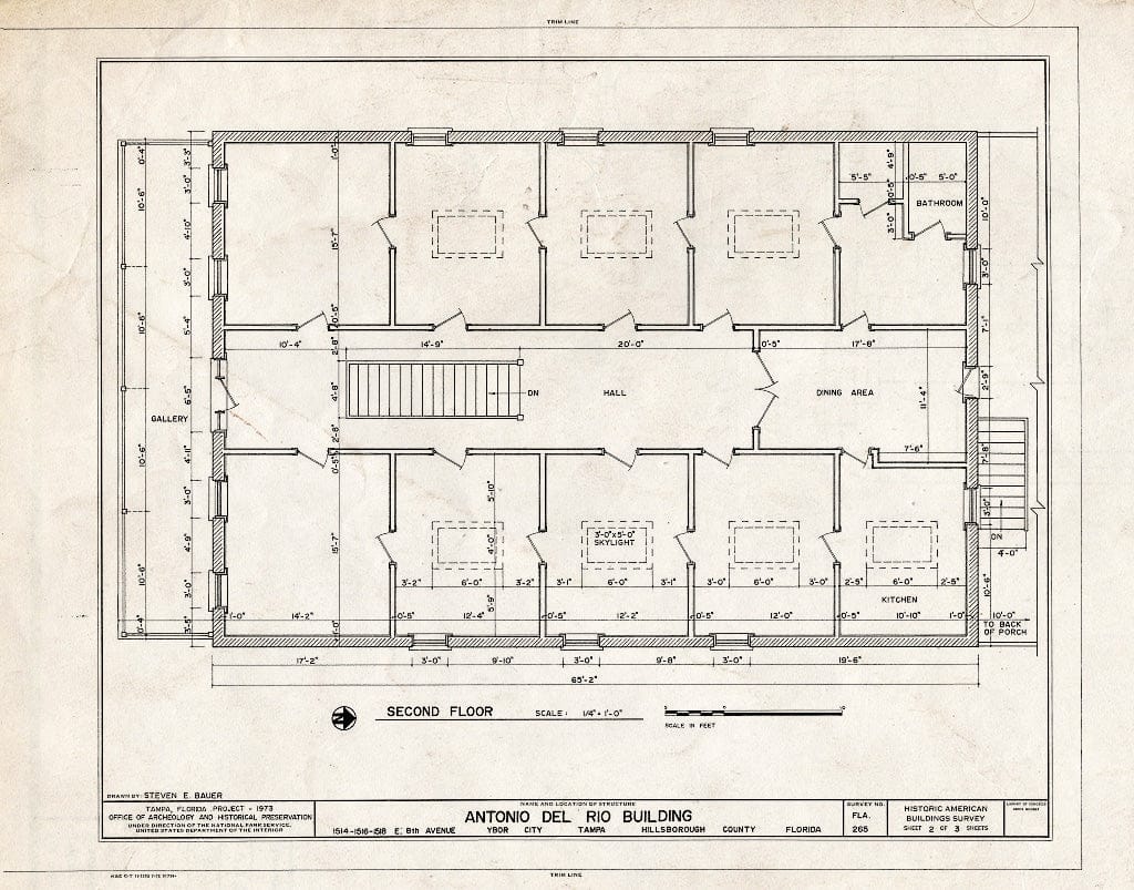 Blueprint HABS FLA,29-TAMP,21- (Sheet 2 of 3) - Antonio del Rio Building, 1514, 1516, 1518 East Eighth Avenue, Tampa, Hillsborough County, FL